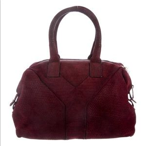 YVES SAINT LAURENT Burgundy Suede Easy Bag